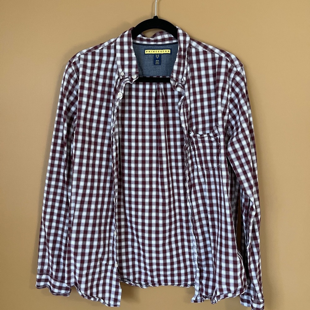 Prince Fox Maroon Button Up